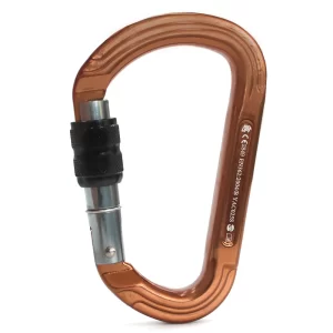 MOSQUETÃO SIDEUP ALUMÍNIO D TRAVA ROSCA KEYLOCK 30KN CE NBR MARROM