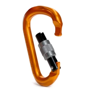 Mosquetão USClimb Alumínio Hms Trava Rosca 24KN CE UIAA Laranja com preto