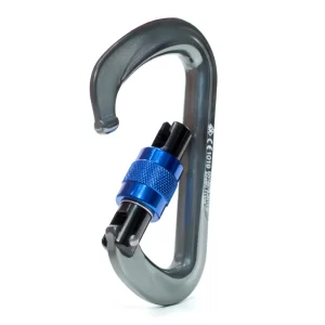 Mosquetão USClimb Alumínio D Strong Trava Rosca 28KN CE EN NBR Cinza